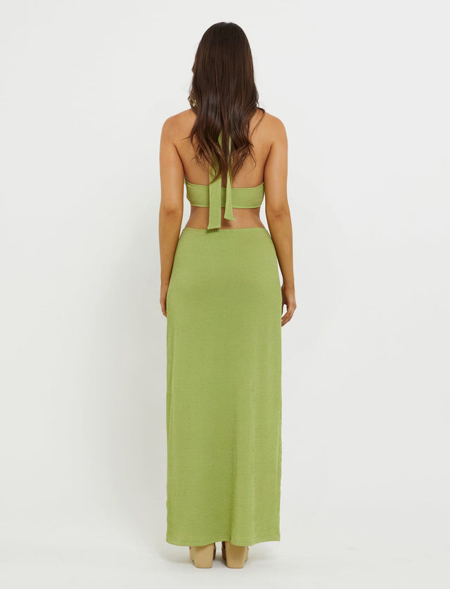 NEERA MAXI SKIRT - GREEN : LIME GREEN