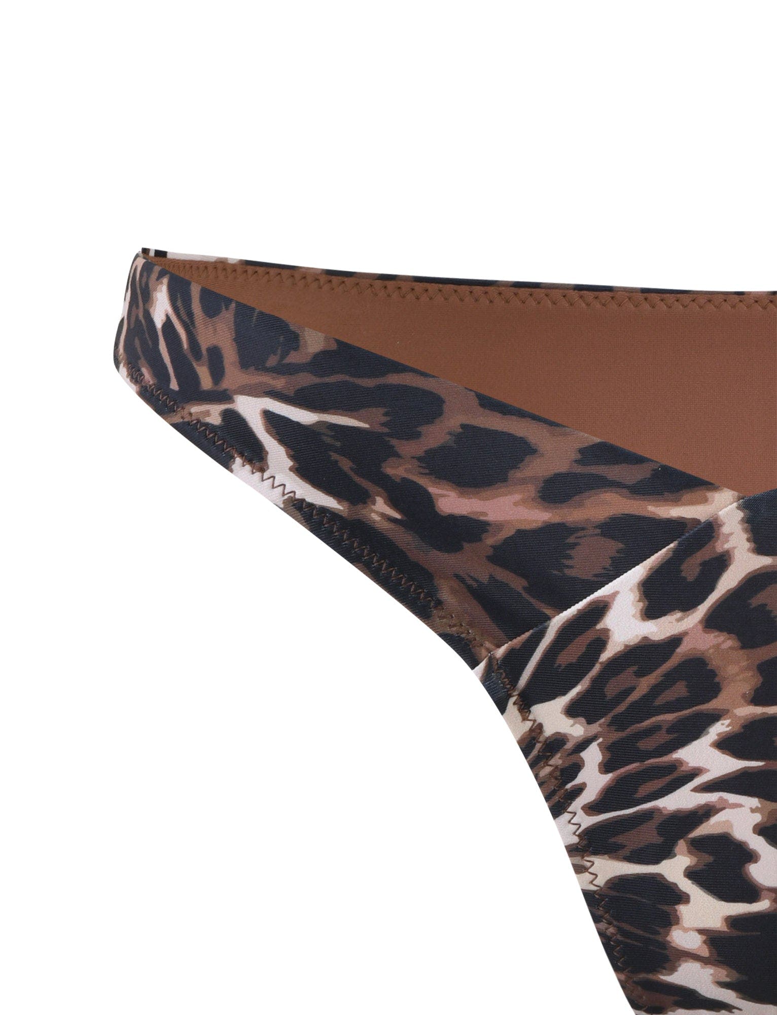 CYNTHIA V CUT BIKINI BOTTOM - MULTI : LEOPARD