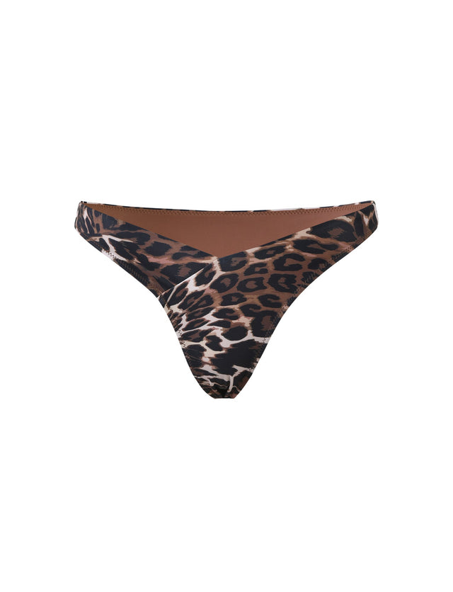 CYNTHIA V CUT BIKINI BOTTOM - MULTI : LEOPARD