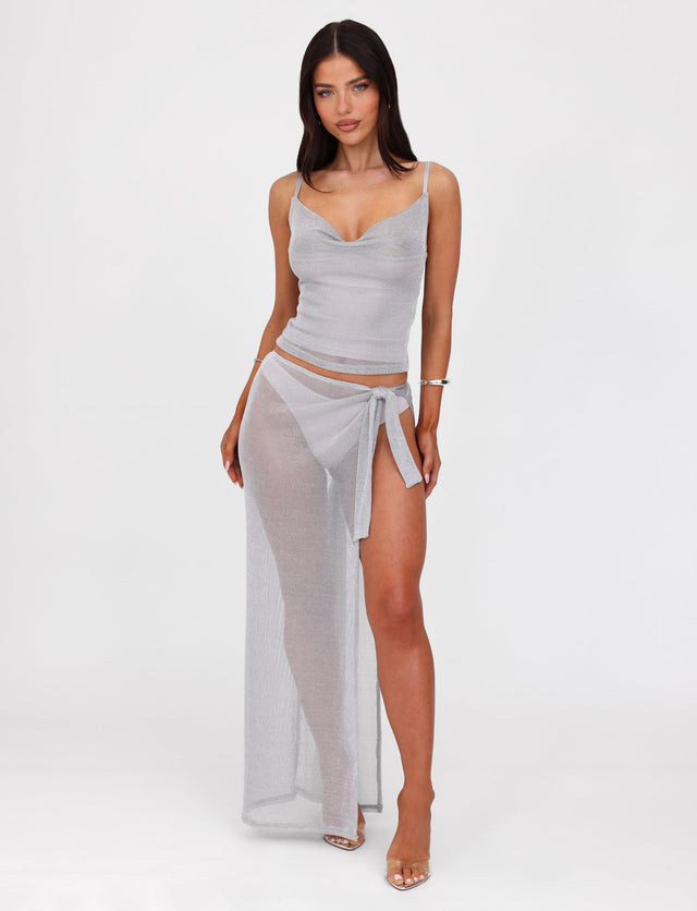 WYNNE SKIRT - GREY : SILVER