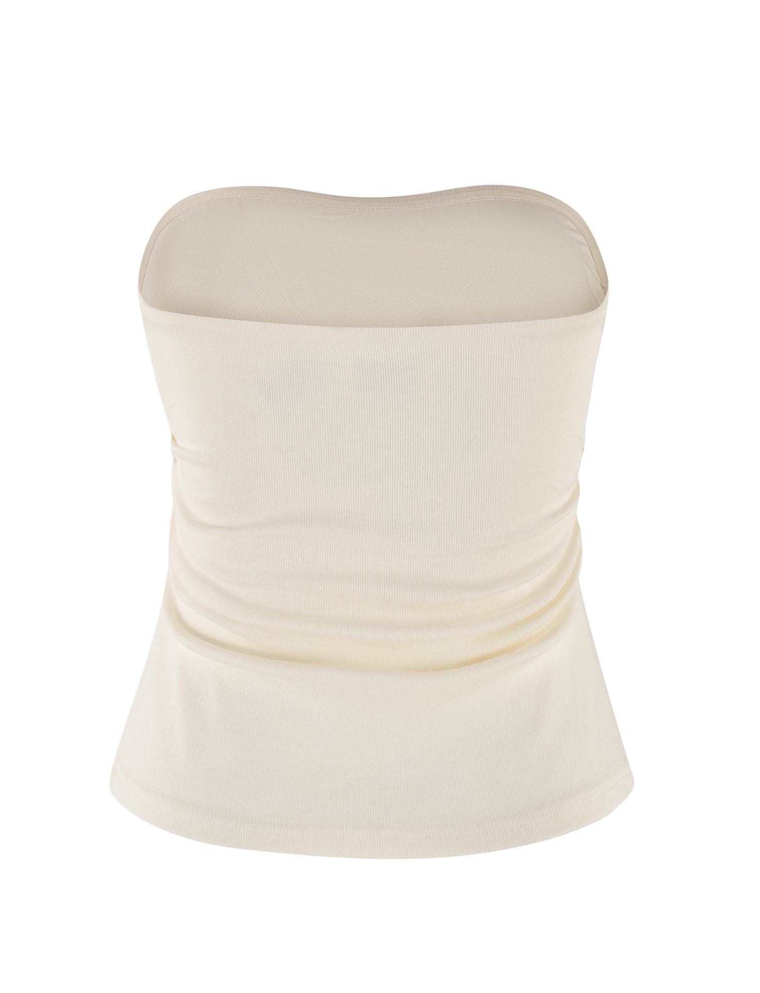 HARRIETT RIB TUBE TOP - WHITE : CREAM