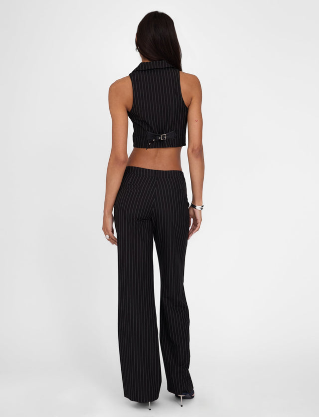 TAMARA PANT - BLACK : PINSTRIPE