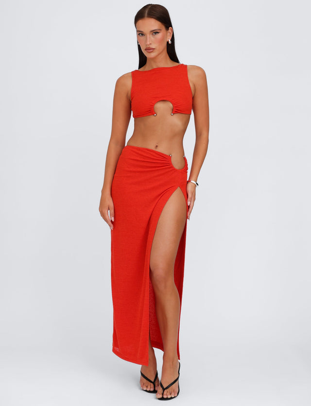 PAXTON SKIRT - RED : OMBRE