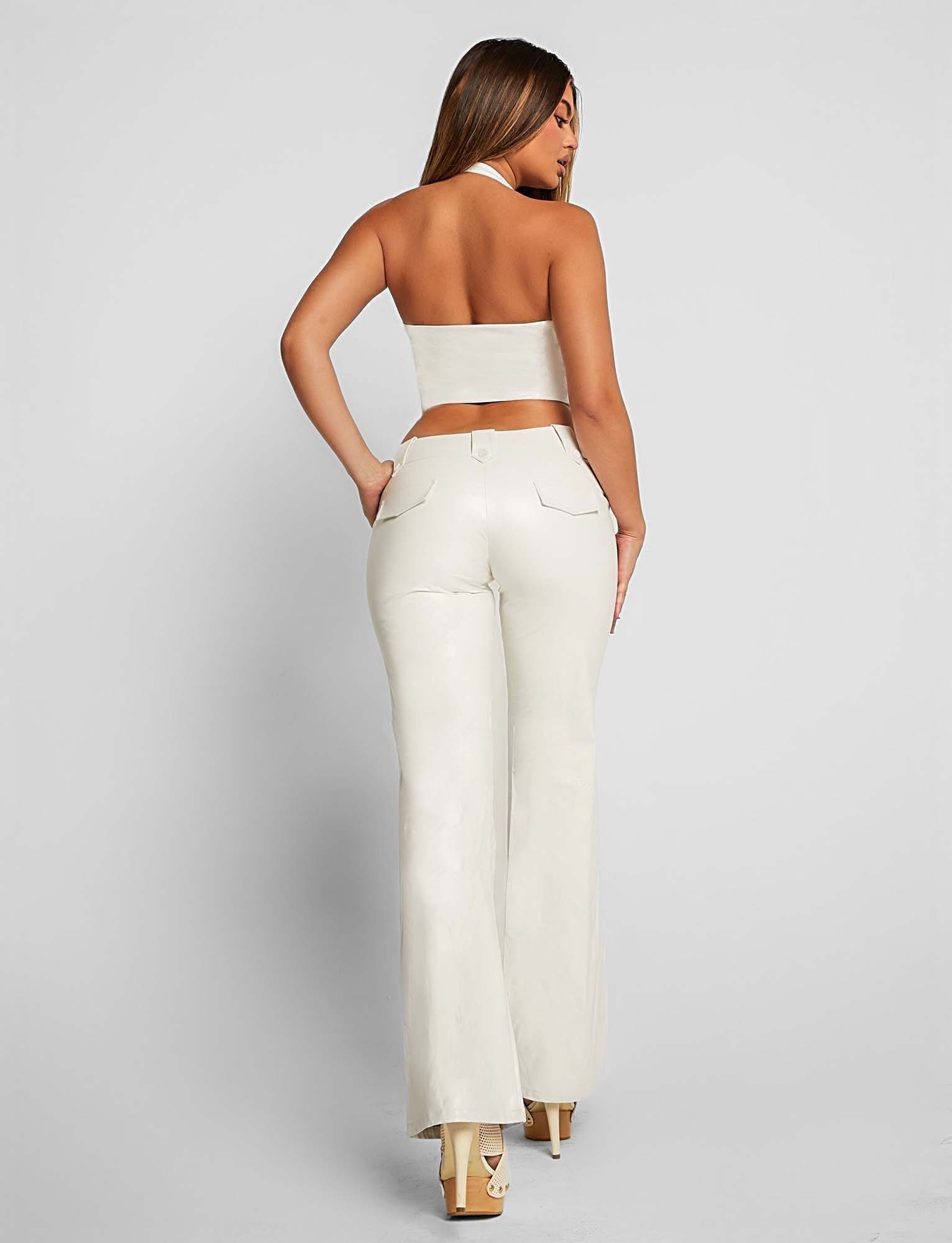 KITTIE PANT - WHITE PINSTRIPE