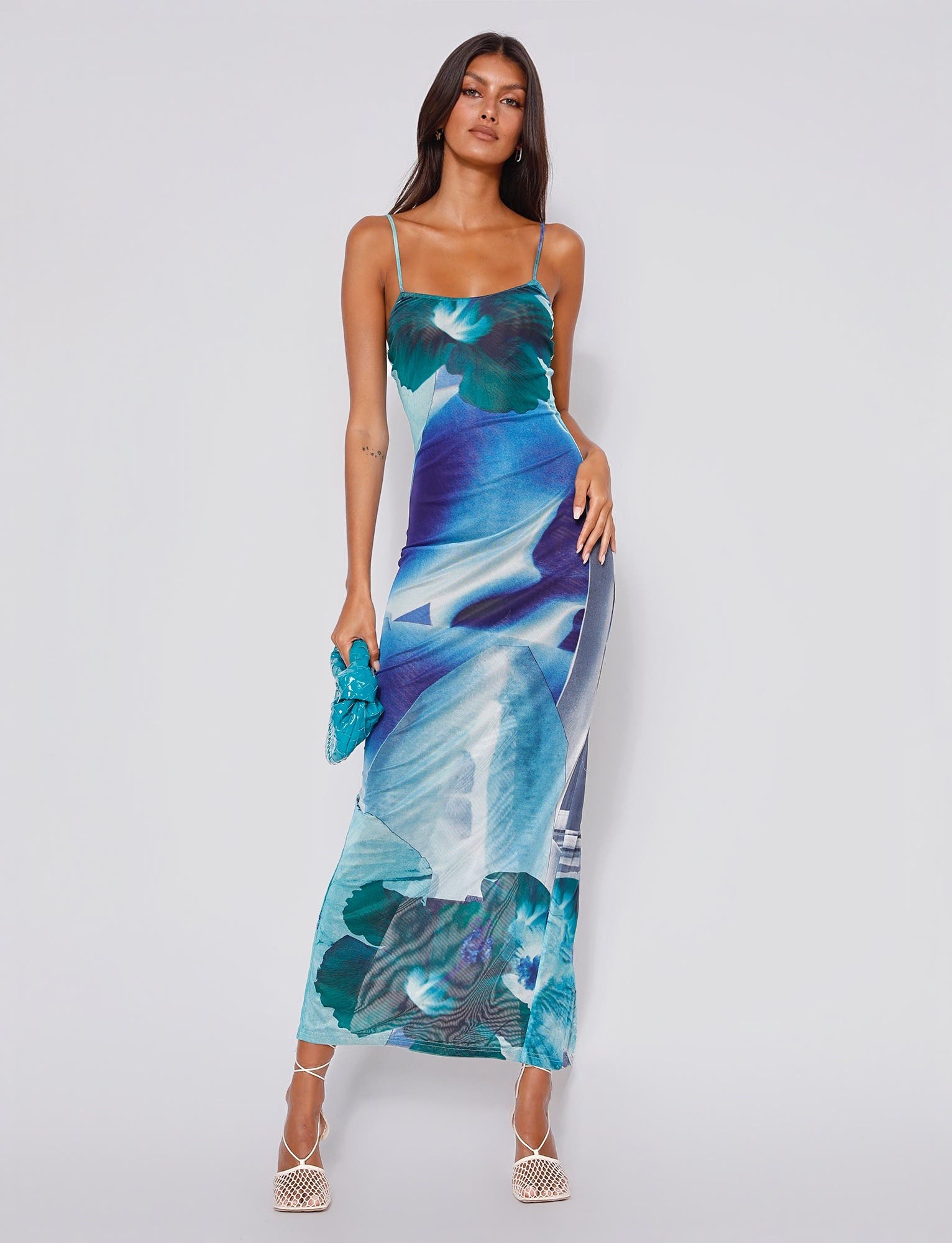 ARDON MAXI DRESS - ARTIST PRINT-BLUE