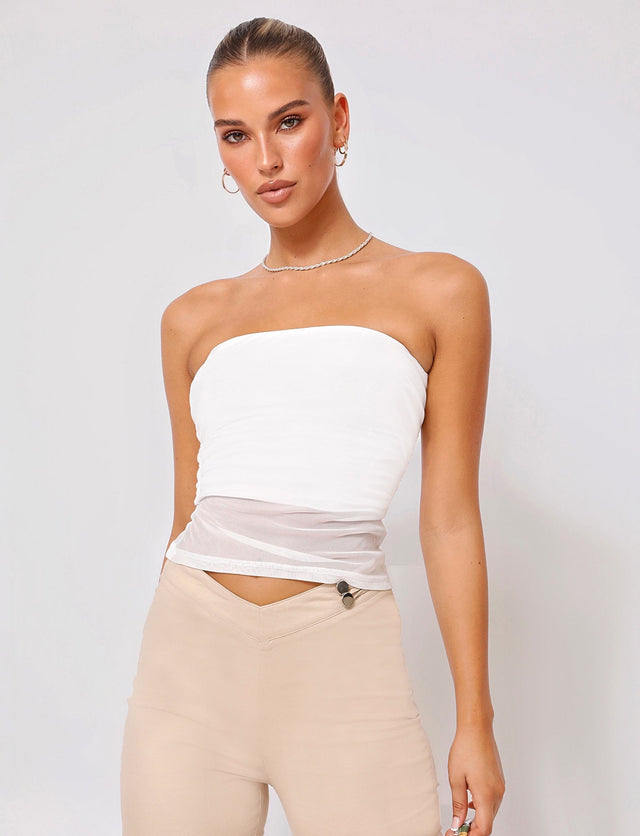 Tube & Bandeau Tops - White - women - 73 products