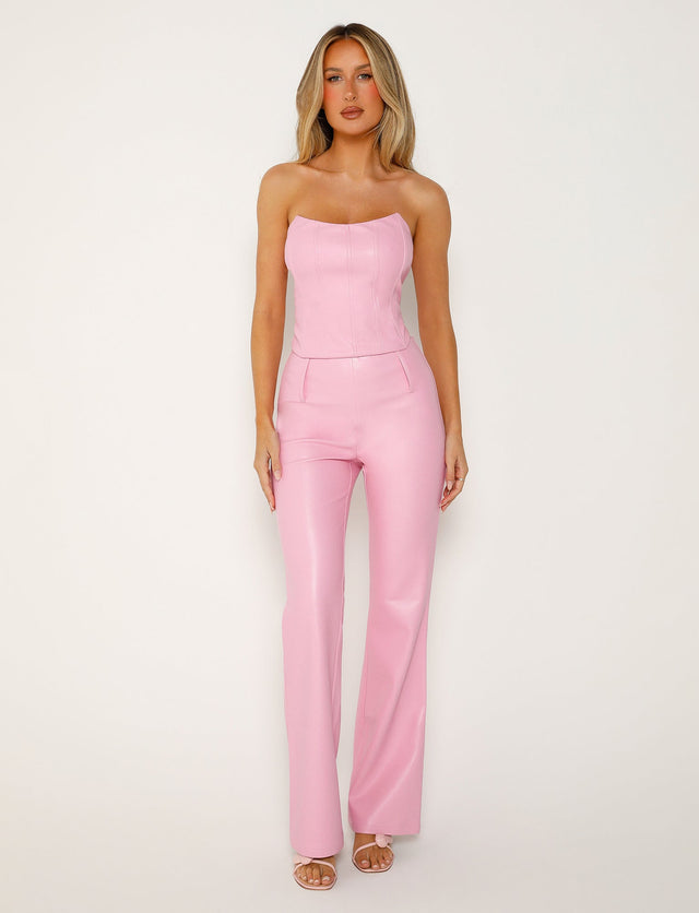 PU TEDDIE PANT - PINK