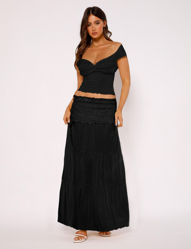 DENALI MAXI SKIRT - BLACK