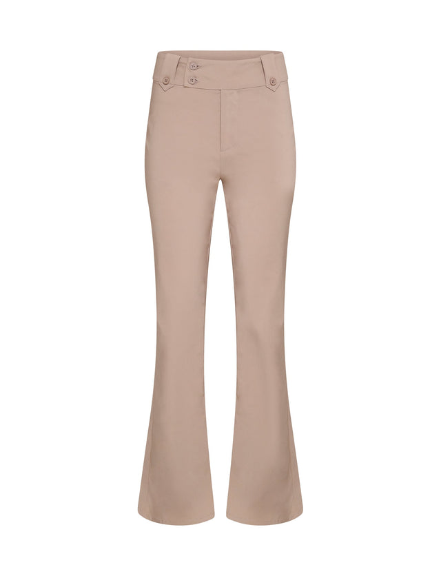 KITTIE HIGH RISE PANT - BEIGE : TAN