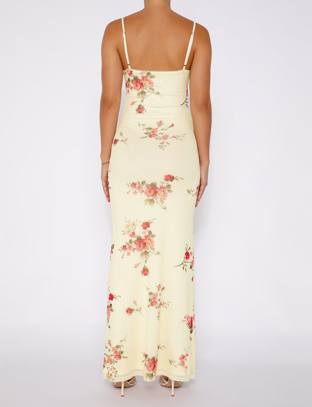 JULIANNA DRESS - YELLOW : MACRO FLORAL : POP FLORAL