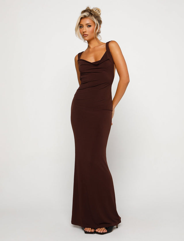 MORANA DRESS - BROWN : CHOCOLATE