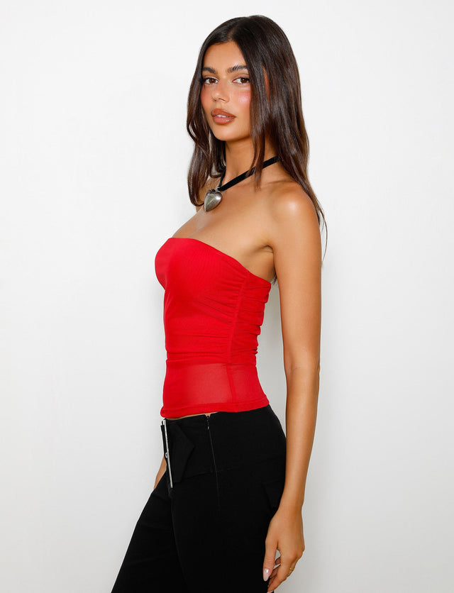 HARRIETT TUBE TOP - RED