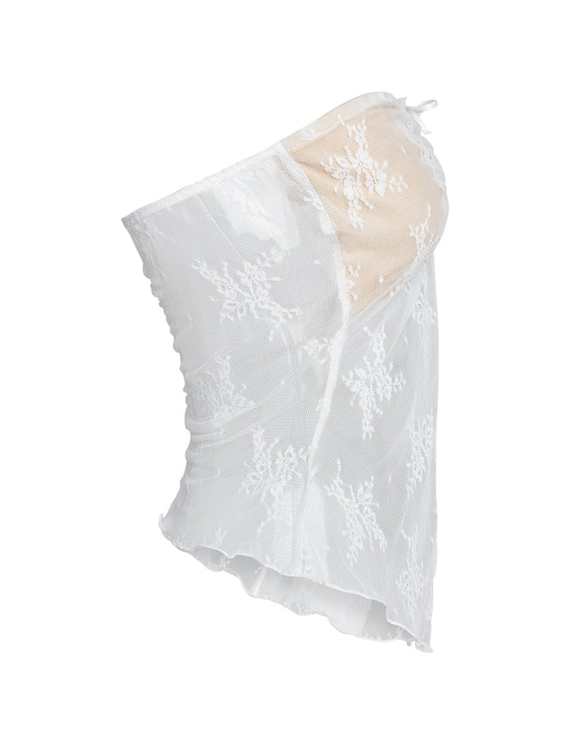 KAROLINA TOP - WHITE : WHITE LACE