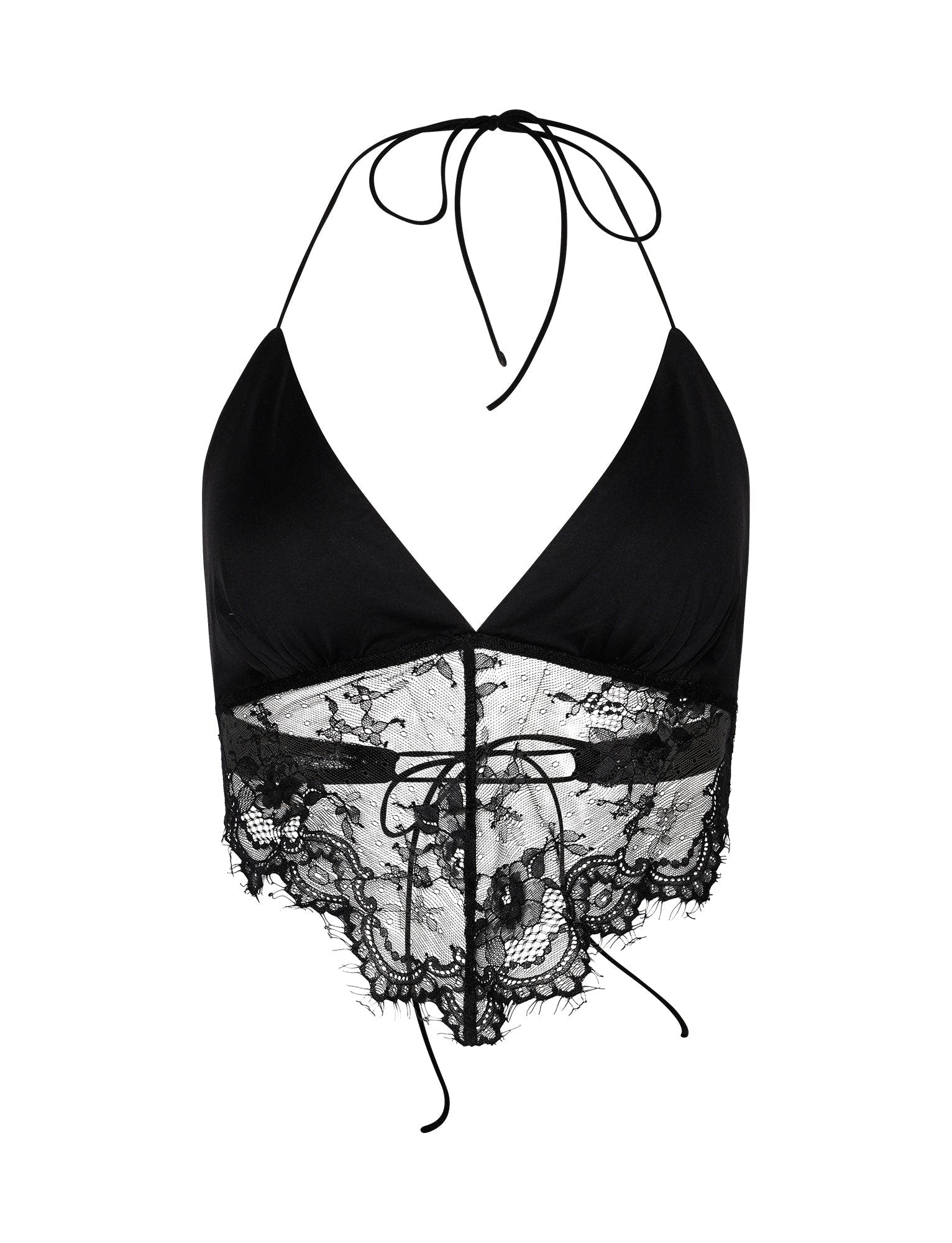 MARNITA TOP - BLACK : FLORAL : BLACK LACE