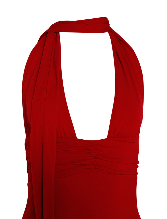 LUNA DRESS - RED : FIRE ENGINE RED