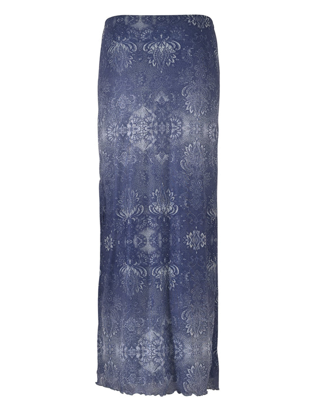 MADDOX MAXI SKIRT - BLUE : PAISLEY : DENIM PAISLEY