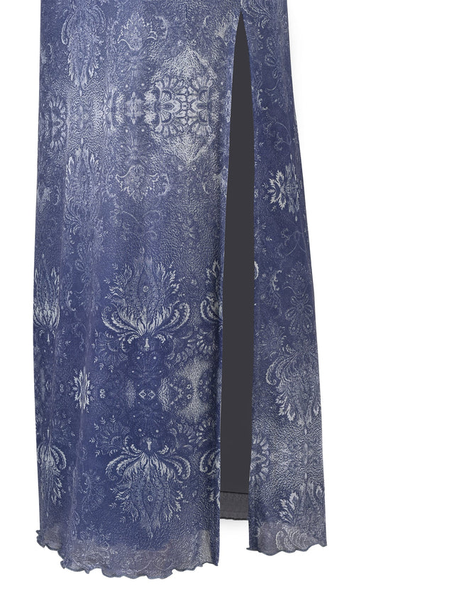 MADDOX MAXI SKIRT - BLUE : PAISLEY : DENIM PAISLEY