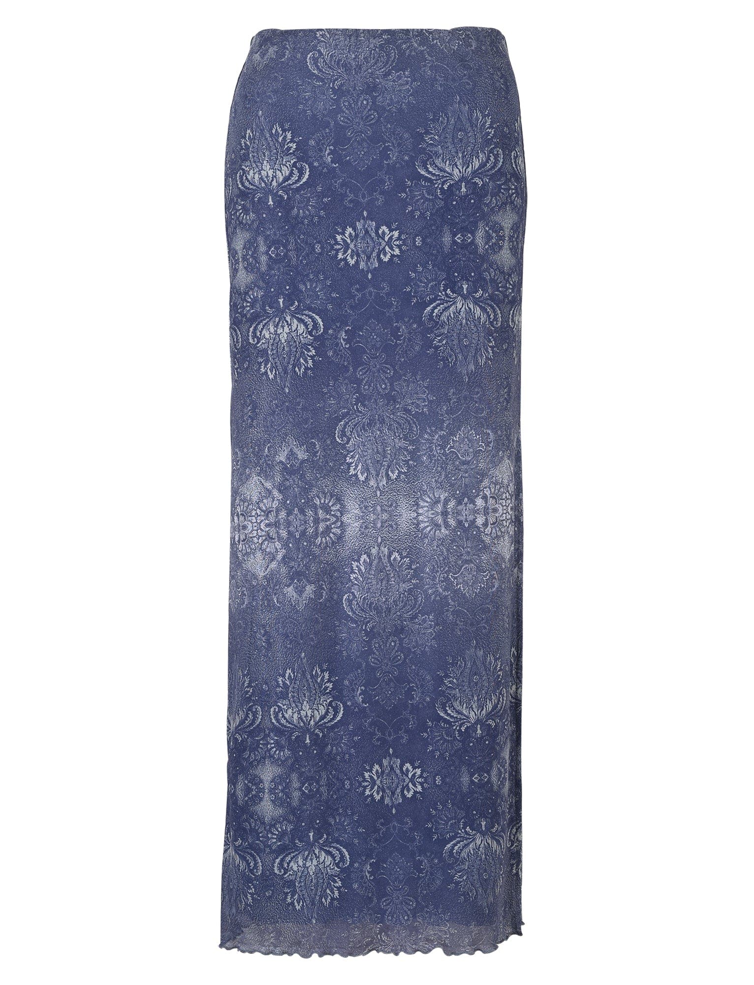 MADDOX MAXI SKIRT - BLUE : PAISLEY : DENIM PAISLEY