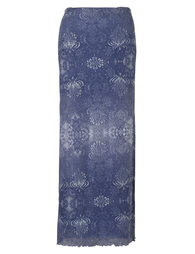 MADDOX MAXI SKIRT - BLUE : PAISLEY : DENIM PAISLEY