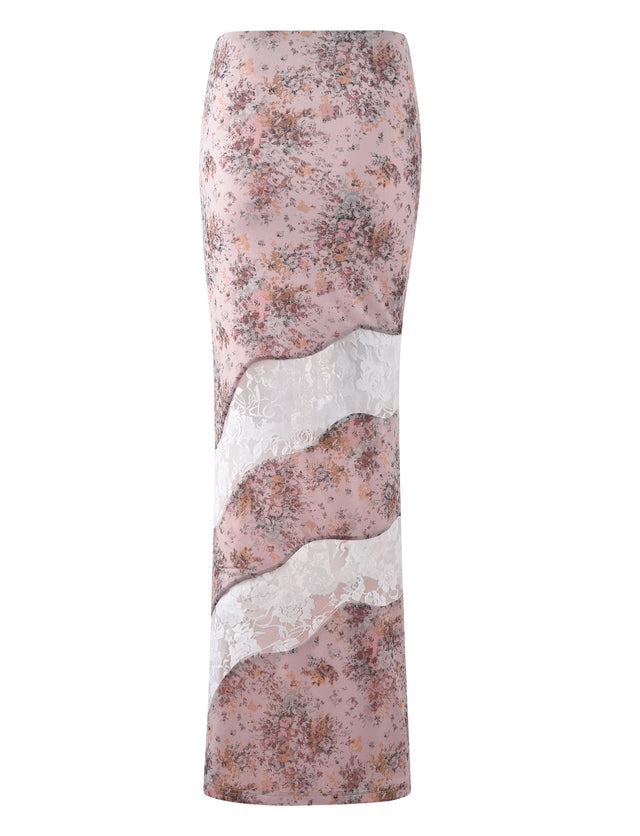 COLSON SKIRT - PINK : CAMO FLORAL