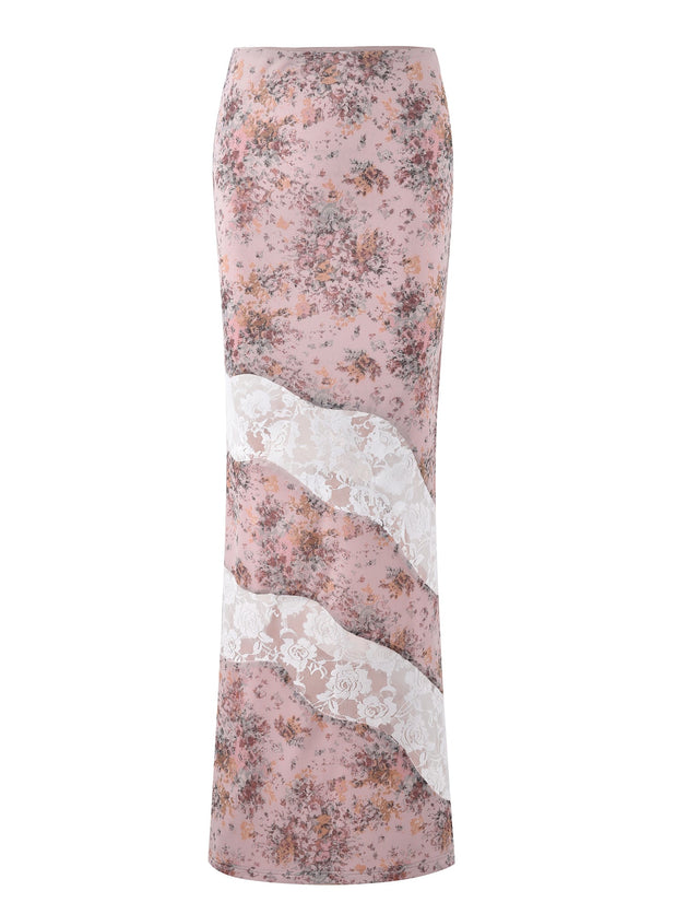 COLSON SKIRT - PINK : CAMO FLORAL