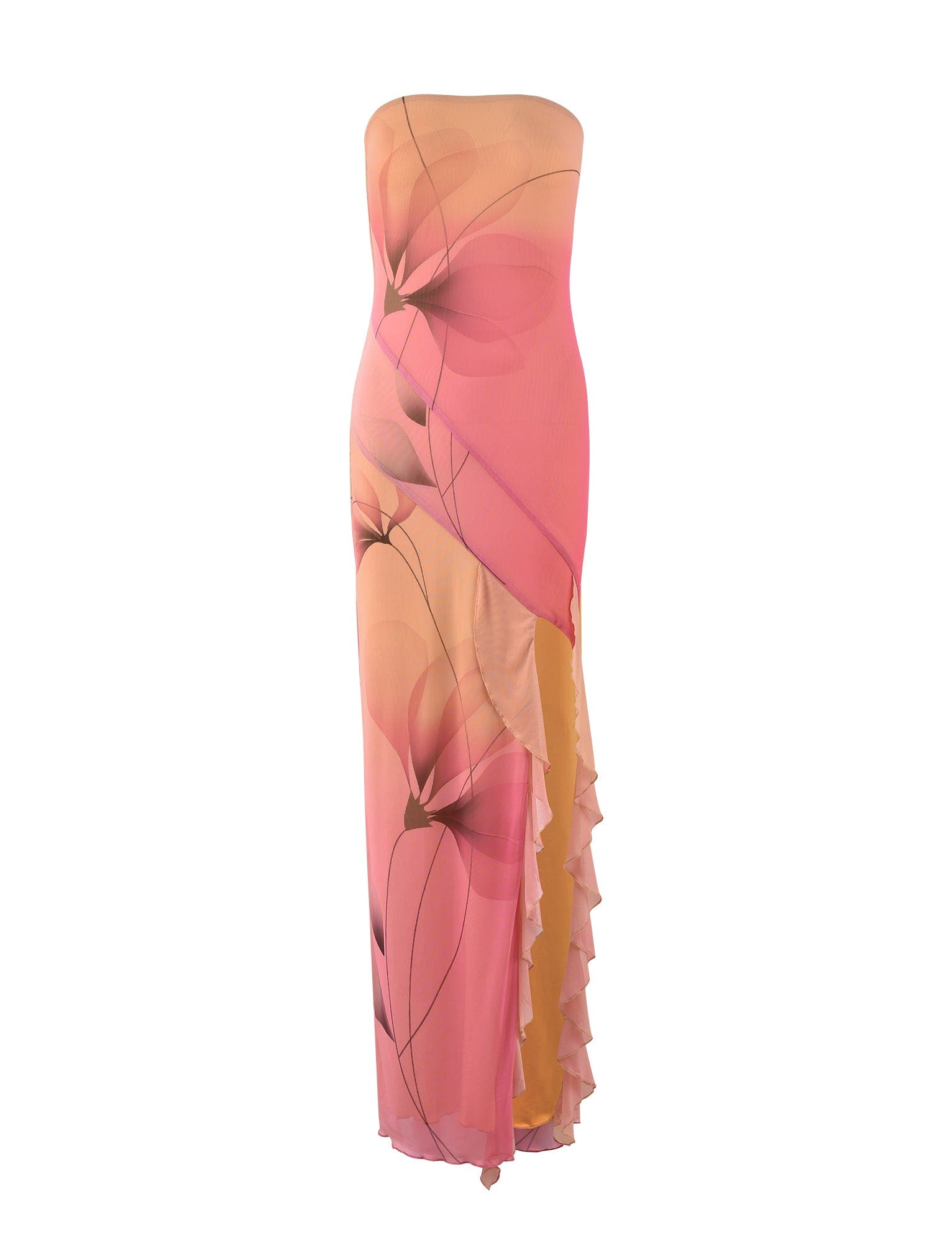 THEO MAXI DRESS - MULTI : MACRO FLORAL : GRADIENT FLORAL