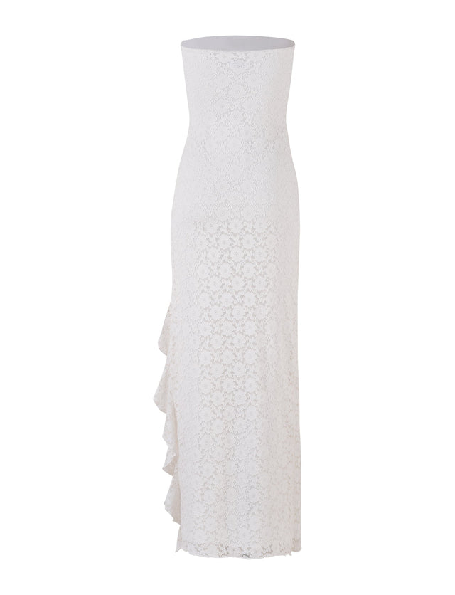 THEO LACE MAXI DRESS - WHITE