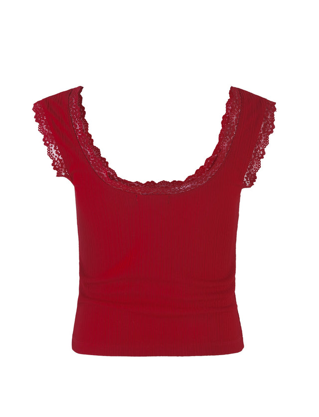 SABINE TOP - RED : BERRY RED : PINK CRIMSON