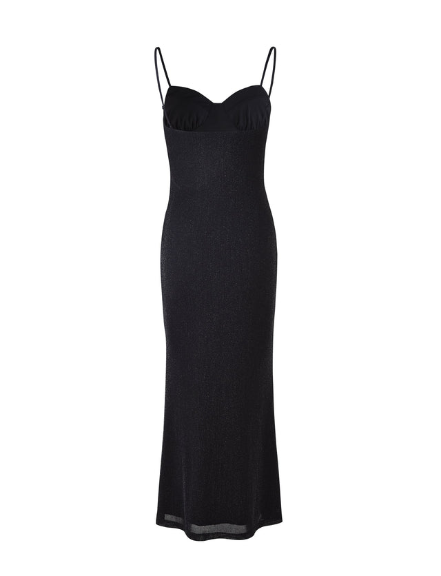 CATYA DRESS - BLACK : BLACK SHIMMER