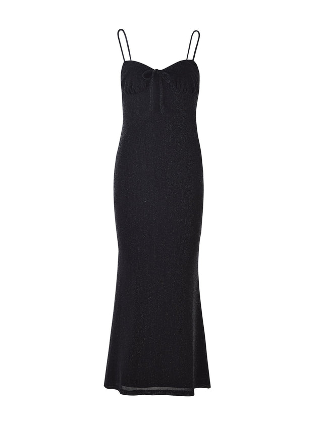 CATYA DRESS - BLACK : BLACK SHIMMER