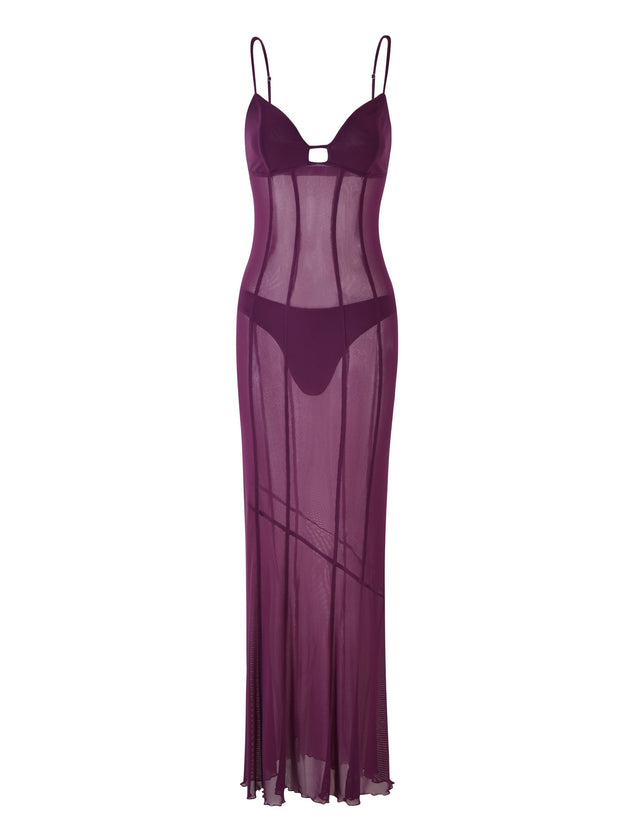 KAIDA DRESS - PURPLE : PLUM : AUBERGINE