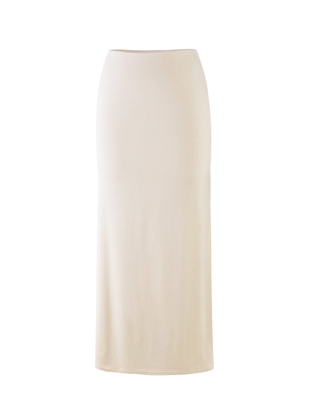 KAROLINA JERSEY SKIRT - WHITE : OFF WHITE : IVORY