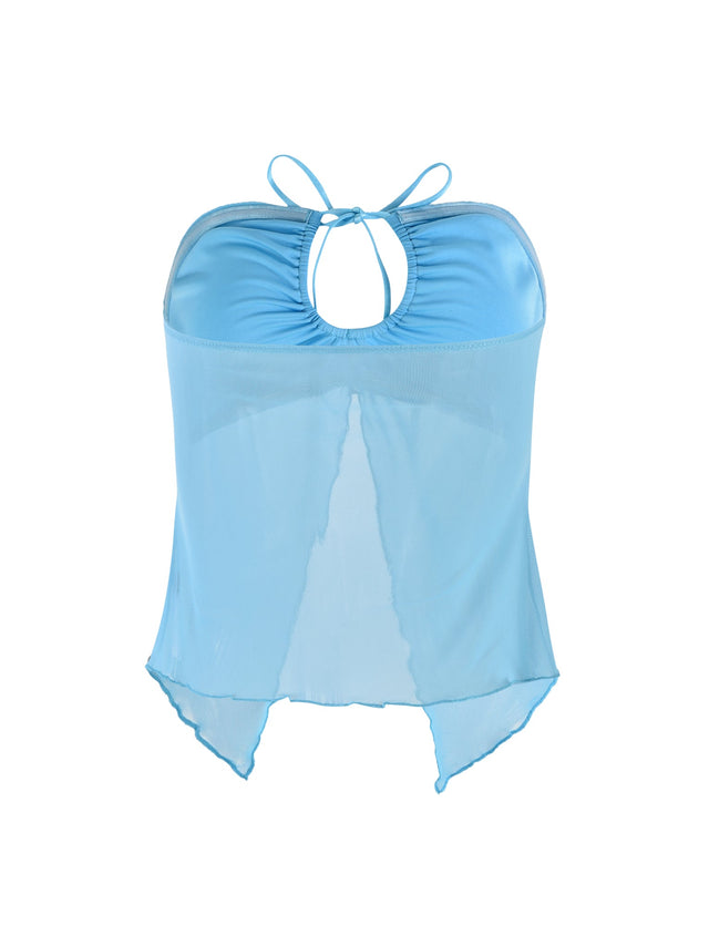 KAROLINA MESH TOP - BLUE : BABY BLUE : SKY BLUE