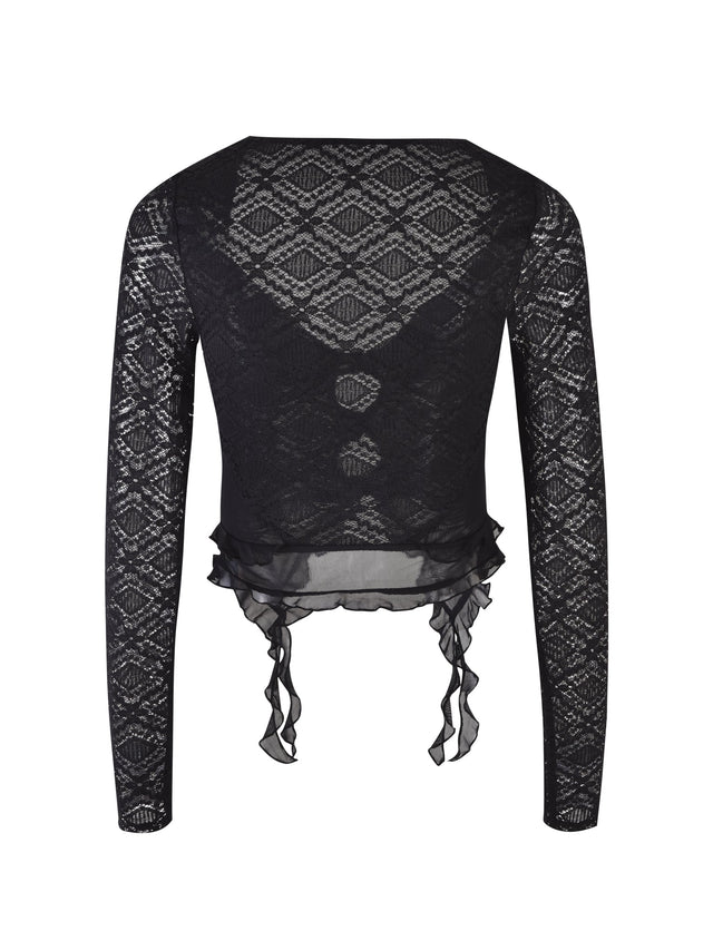 LAFAYETTE LONG SLEEVE TOP - BLACK