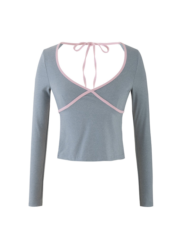 ELESSAR TOP - GREY : GREY MARLE