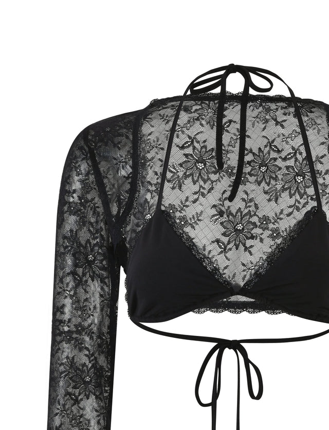 KRAVEN TWO PIECE TOP - BLACK : LACE