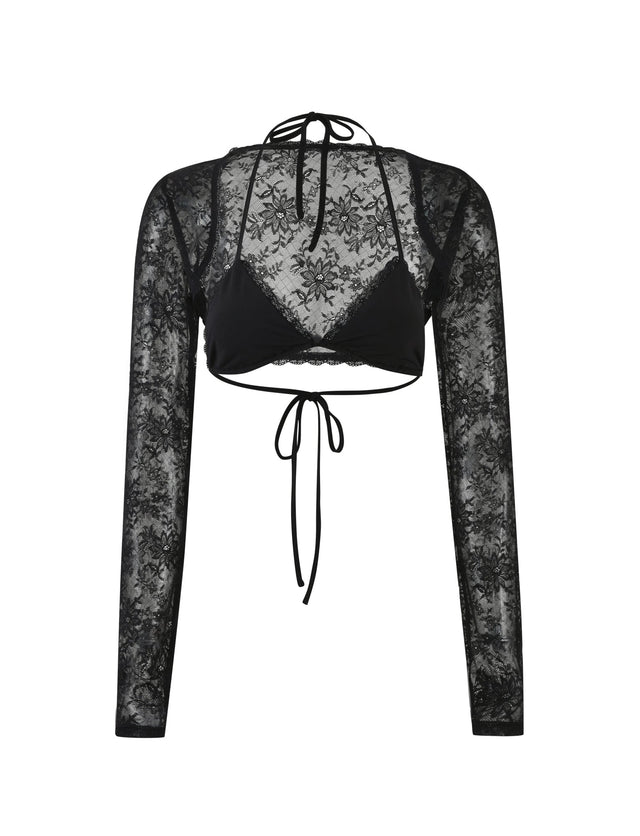 KRAVEN TWO PIECE TOP - BLACK : LACE