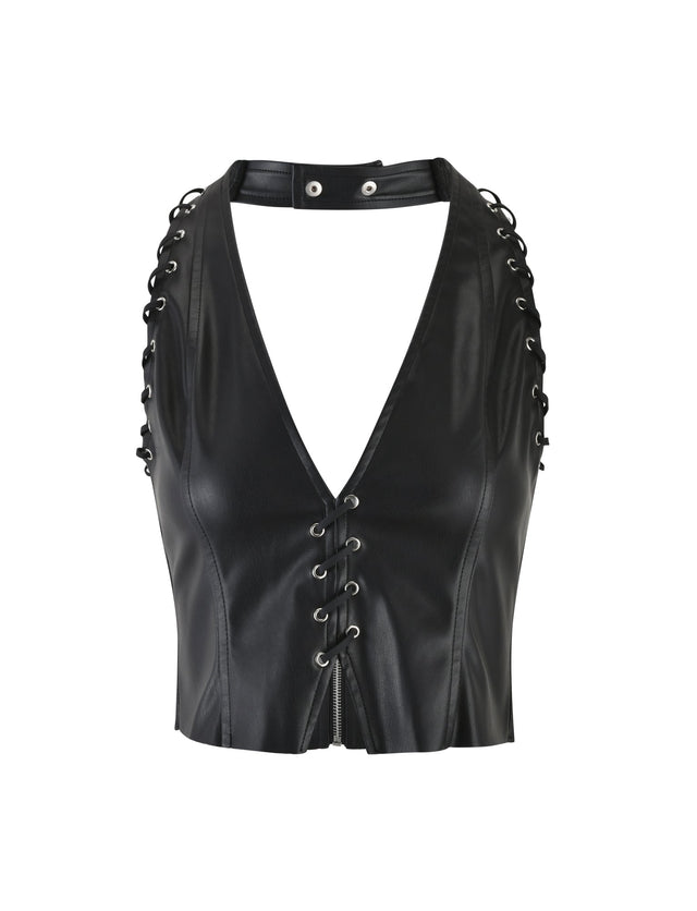 BOSCO TOP - BLACK : BLACK PU