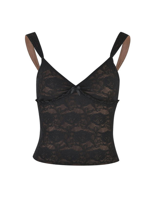 ISADORA TOP - BLACK : LACE