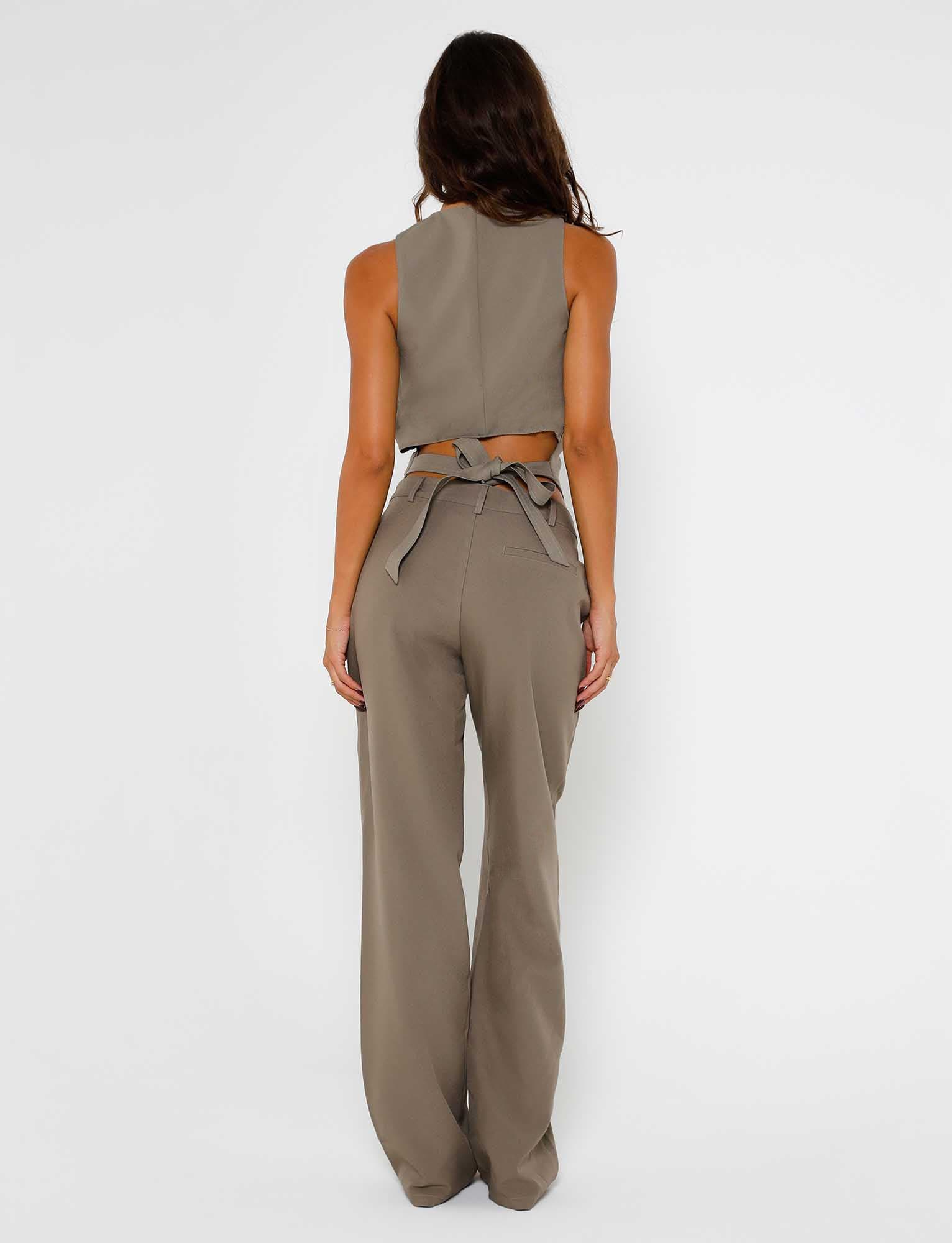 MARJORIE PANT - GREEN : MOSS GREEN : KHAKI