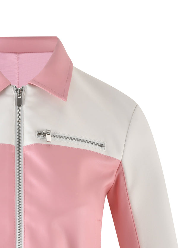 DELIA JACKET - PINK : PINK/WHITE