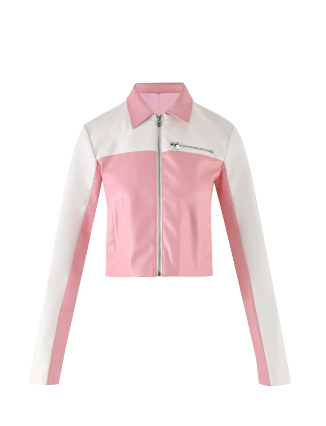 DELIA JACKET - PINK : PINK/WHITE