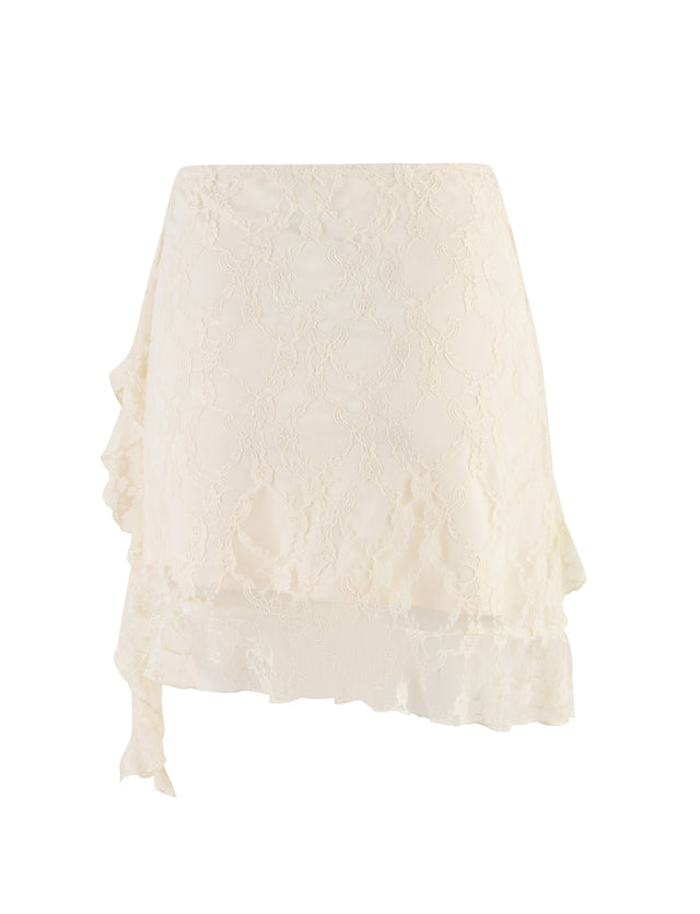 STORMI LACE SKIRT - BEIGE : CHAMPAGNE : CHAMPAGNE LACE