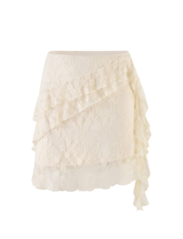 STORMI LACE SKIRT - BEIGE : CHAMPAGNE : CHAMPAGNE LACE