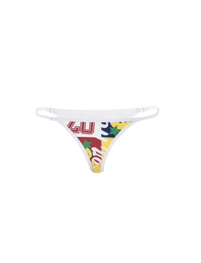 DIANA BIKINI BOTTOM - MULTI : COLLAGE : GRAPHIC PRINT