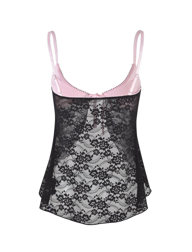 MELANIE TOP - BLACK : BLACK LACE