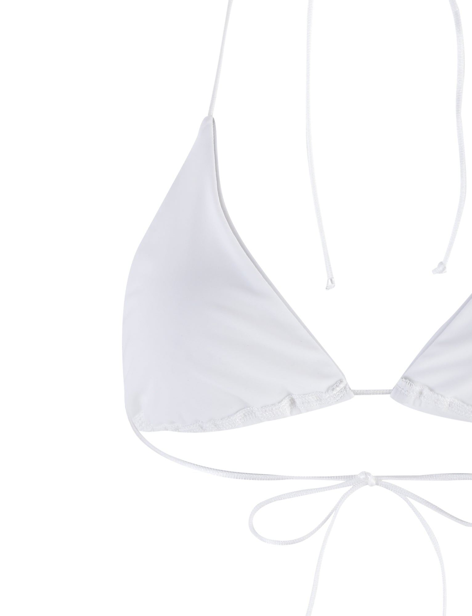 Keels Bandeau Bikini Top in White Shiny Rib