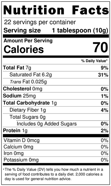 Focus Foods Ultimate Keto Creamer nutrition facts