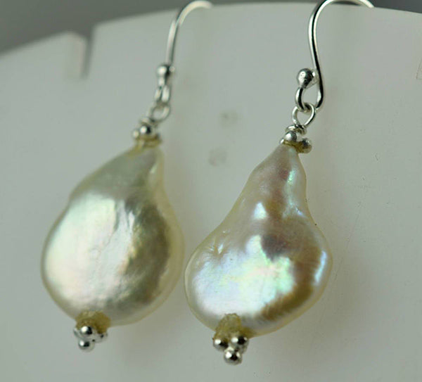 Freshwater Baroque pearl 925 Solid Sterling Silver Earrings - NavyaCraft