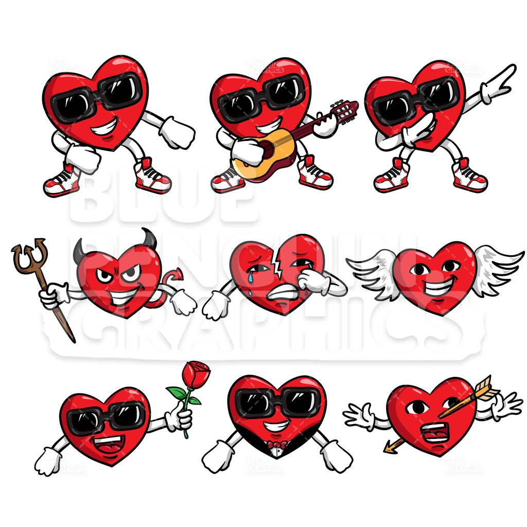 Download Heart Bundle Set Vector Cartoon Clipart Illustration ...